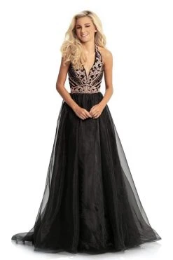 Formal Gowns Johnathan Kayne - 9066 Bead Embellished Plunging Halter Ballgown