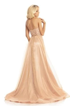Formal Gowns Johnathan Kayne - 9066 Bead Embellished Plunging Halter Ballgown