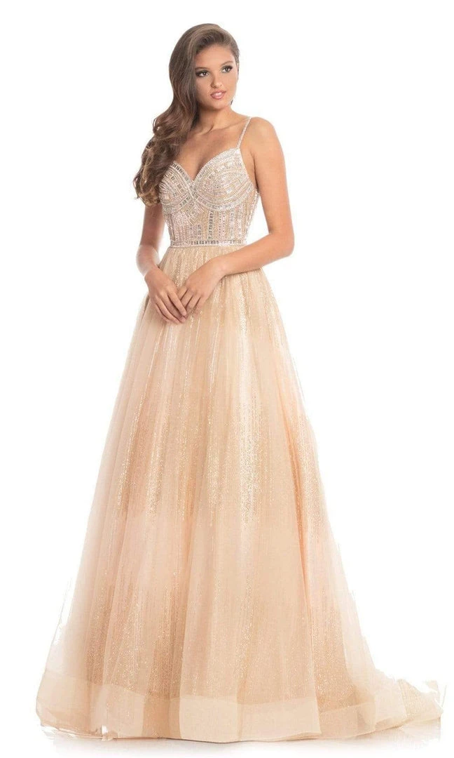 Formal Gowns Johnathan Kayne - 9067 Sleeveless Sparkly Glitter Mesh A-Line Gown 7 Formal Gowns Johnathan Kayne - 9067 Sleeveless Sparkly Glitter Mesh A-Line Gown