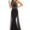 Johnathan Kayne - 9071 Beaded Halter Gown With Sheer Overskirt