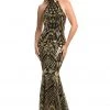 Johnathan Kayne - 9086 Sequin Print High Neck Mermaid Gown 2 Johnathan Kayne - 9086 Sequin Print High Neck Mermaid Gown