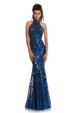 Johnathan Kayne - 9086 Sequin Print High Neck Mermaid Gown 8 Johnathan Kayne - 9086 Sequin Print High Neck Mermaid Gown