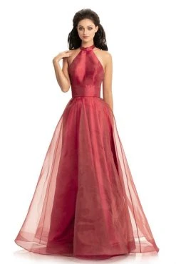 Formal Gowns Johnathan Kayne - 9092 High Halter Open Back Ballgown