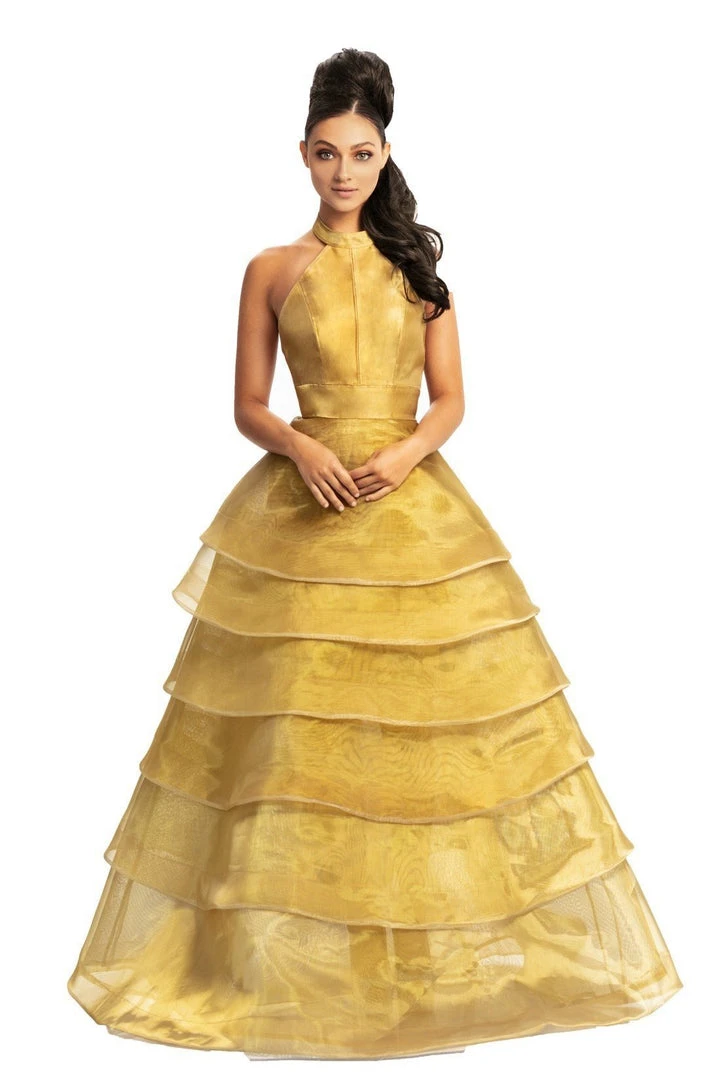 Formal Gowns Johnathan Kayne - 9093 High Halter Tiered Ballgown 3 Formal Gowns Johnathan Kayne - 9093 High Halter Tiered Ballgown