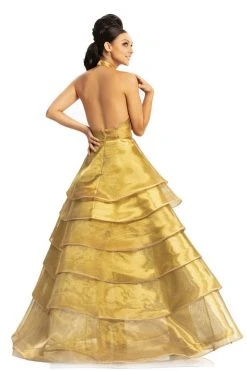 Formal Gowns Johnathan Kayne - 9093 High Halter Tiered Ballgown