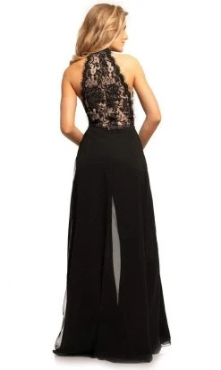 Johnathan Kayne - 9205 Beaded Lace Chiffon Jumpsuit With Skirt Overlay Formal Gowns