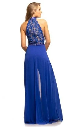 Johnathan Kayne - 9205 Beaded Lace Chiffon Jumpsuit With Skirt Overlay Formal Gowns