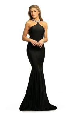 Formal Gowns Johnathan Kayne - 9212 Fitted High Halter Mermaid Evening Gown