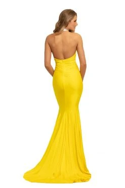 Formal Gowns Johnathan Kayne - 9212 Fitted High Halter Mermaid Evening Gown