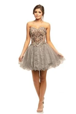 Cocktail Dresses Johnathan Kayne - 9214 Appliqued Sweetheart Cocktail Dress