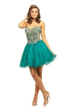 Cocktail Dresses Johnathan Kayne - 9214 Appliqued Sweetheart Cocktail Dress