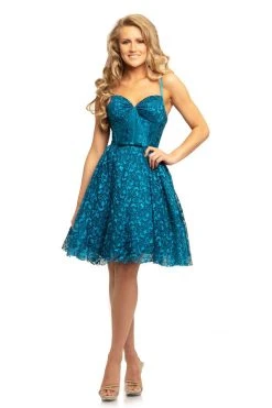 Cocktail Dresses Johnathan Kayne - 9219 Lace And Satin Sweetheart A-line Dress