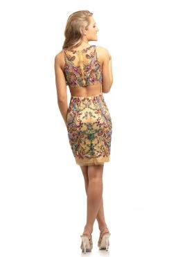 Cocktail Dresses Johnathan Kayne - 9224 Beaded Illusion Neckline Sheath Dress