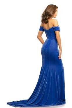 Johnathan Kayne - 9227 Off-Shoulder Plunging Neck Velvet Mermaid Gown Formal Gowns