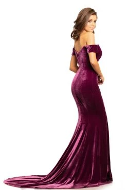 Johnathan Kayne - 9227 Off-Shoulder Plunging Neck Velvet Mermaid Gown Formal Gowns