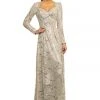 Johnathan Kayne - 9250 Queen Anne Long Sleeves Column Gown 1 Johnathan Kayne - 9250 Queen Anne Long Sleeves Column Gown