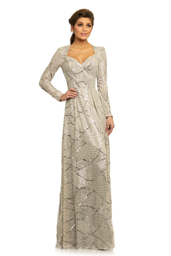 Johnathan Kayne - 9250 Queen Anne Long Sleeves Column Gown 3 Johnathan Kayne - 9250 Queen Anne Long Sleeves Column Gown