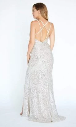 Jolene Collection - Plunging V-Neck Sequin Sheath Dress 20003 - 1 Pc Hunter In Size 12 Available 6 Jolene Collection - Plunging V-Neck Sequin Sheath Dress 20003 - 1 Pc Hunter In Size 12 Available