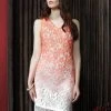 Jolibel - 117013 V Neck Lace Sheath Dress