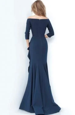 Jovani - 00446SC Off Shoulder Drape Mermaid Dress - 1 Pc Navy In Size 24 Available Formal Gowns 8 Jovani - 00446SC Off Shoulder Drape Mermaid Dress - 1 Pc Navy In Size 24 Available Formal Gowns