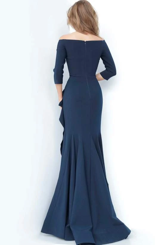Jovani - 00446SC Off Shoulder Drape Mermaid Dress - 1 Pc Navy In Size 24 Available Formal Gowns 4 Jovani - 00446SC Off Shoulder Drape Mermaid Dress - 1 Pc Navy In Size 24 Available Formal Gowns