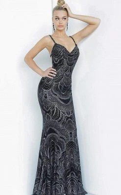 Formal Gowns Jovani - 00501 Embellished V-neck Trumpet Dress