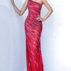 Formal Gowns Jovani - 00685 Asymmetrical Beaded Tulle Sheath Gown
