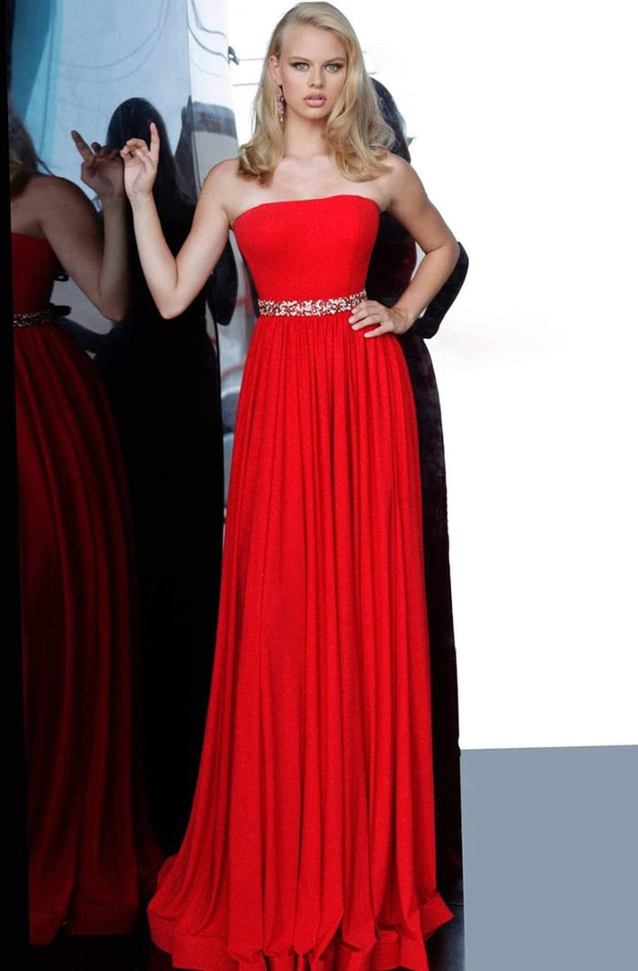 Jovani - 02379 Strapless Bead-Crowned Waist A-Line Gown Formal Gowns 5 Jovani - 02379 Strapless Bead-Crowned Waist A-Line Gown Formal Gowns