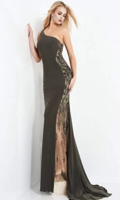 Formal Gowns Jovani - 02499 Embellished Asymmetric Sheath Dress With Train 7 Formal Gowns Jovani - 02499 Embellished Asymmetric Sheath Dress With Train