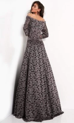 Jovani - 03357 Lace Off Shoulder A-line Gown Formal Gowns