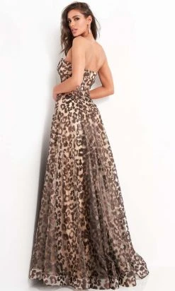 Jovani - 04697 Strapless Animal Print Corset Gown Formal Gowns 7 Jovani - 04697 Strapless Animal Print Corset Gown Formal Gowns