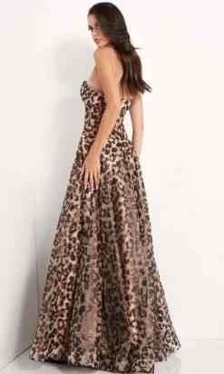 Jovani - 04697 Strapless Animal Print Corset Gown Formal Gowns 9 Jovani - 04697 Strapless Animal Print Corset Gown Formal Gowns
