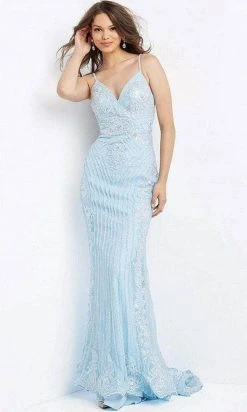 Jovani - 05752 Beaded Plunging V-Neck Mermaid Gown Formal Gowns 10 Jovani - 05752 Beaded Plunging V-Neck Mermaid Gown Formal Gowns