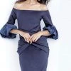 Jovani - 1023 Quarter Length Sleeve Off-Shoulder Fitted Dress 2 Jovani - 1023 Quarter Length Sleeve Off-Shoulder Fitted Dress