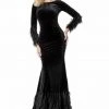Jovani - 1085 Embellished Bateau Feathered Trumpet Dress Formal Gowns 1 Jovani - 1085 Embellished Bateau Feathered Trumpet Dress Formal Gowns