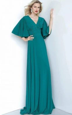 Jovani - 1547 V-Neck Jersey Maxi Dress Formal Gowns