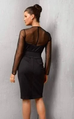 Jovani - 1590 Sheer Plunging Cocktail Dress Cocktail Dresses