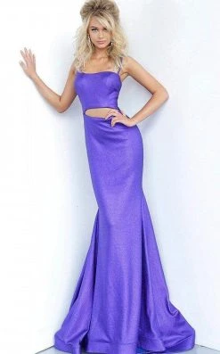 Jovani - 2137 Asymmetrical Cutout Trumpet Gown