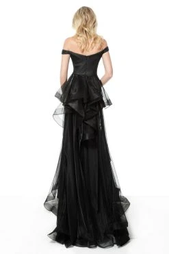 Jovani - 2308 Off-Shoulder Stretch Glitter A-Line Gown Formal Gowns