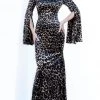 Formal Gowns Jovani - 3995 Animal Print Split Sleeve Mermaid Dress