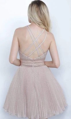 Cocktail Dresses Jovani - 4664 Pleated Halter A-Line Cocktail Dress