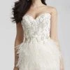 Jovani - 50122 Embellished Sweetheart Feathered Dress