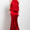 Formal Gowns Jovani - 55128 Ruffled Halter Sheath Dress