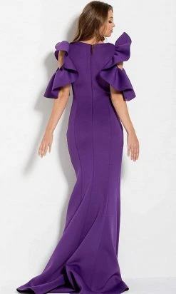 Jovani - 61518 Deep V-neck Scuba Trumpet Dress Formal Gowns