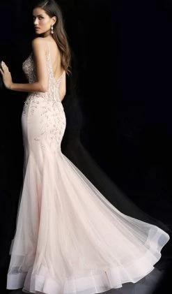 Jovani - 63704 Corset V Neck Spaghetti Strap Mermaid Prom Dress Formal Gowns