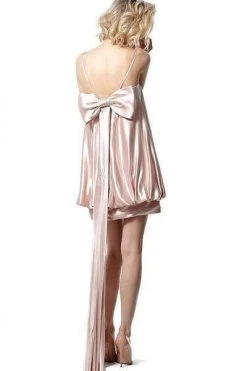 Jovani - 66431 Satin Spaghetti Straps Short Dress 5 Jovani - 66431 Satin Spaghetti Straps Short Dress