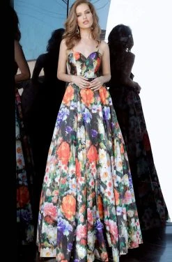 Jovani - 66692 Printed Sweetheart A-line Gown