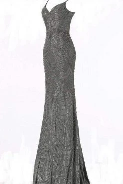 Jovani - 66967 Embellished Plunging Sweetheart Trumpet Dress Formal Gowns