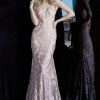 Jovani - 68445 Sleeveless V Back Lace Plunging Neckline Evening Dress Formal Gowns