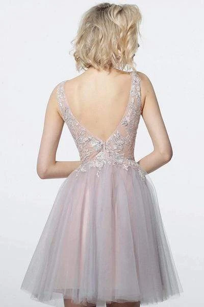 Cocktail Dresses Jovani - Applique A-Line Cocktail Dress 3939SC - 1 Pc Blush In Size 00 Available 4 Cocktail Dresses Jovani - Applique A-Line Cocktail Dress 3939SC - 1 Pc Blush In Size 00 Available